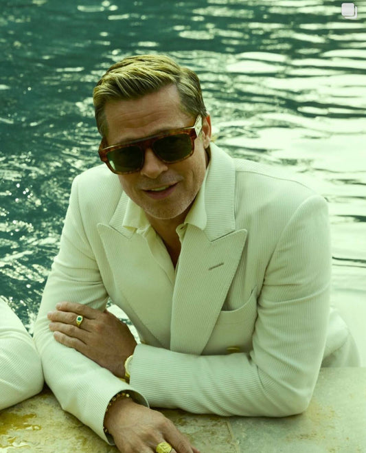 Brad Pitt In Jacques Marie Mage Sunglasses