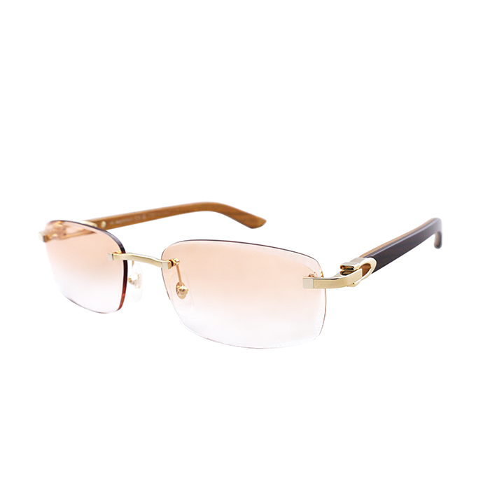 Cartier Custom C Décor Wood Beveled Sunglasses by MEG