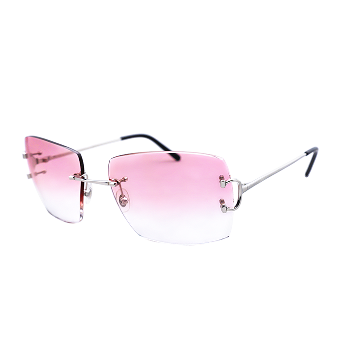 Cartier Custom Double C Pink Gradient Platinum Sunglasses by MEG