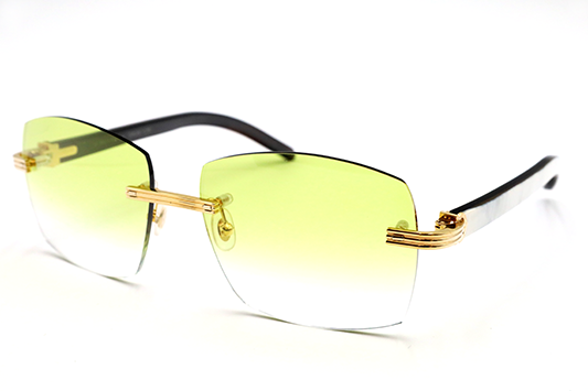 Cartier Custom Première C Horn and Wood Sunglasses by MEG