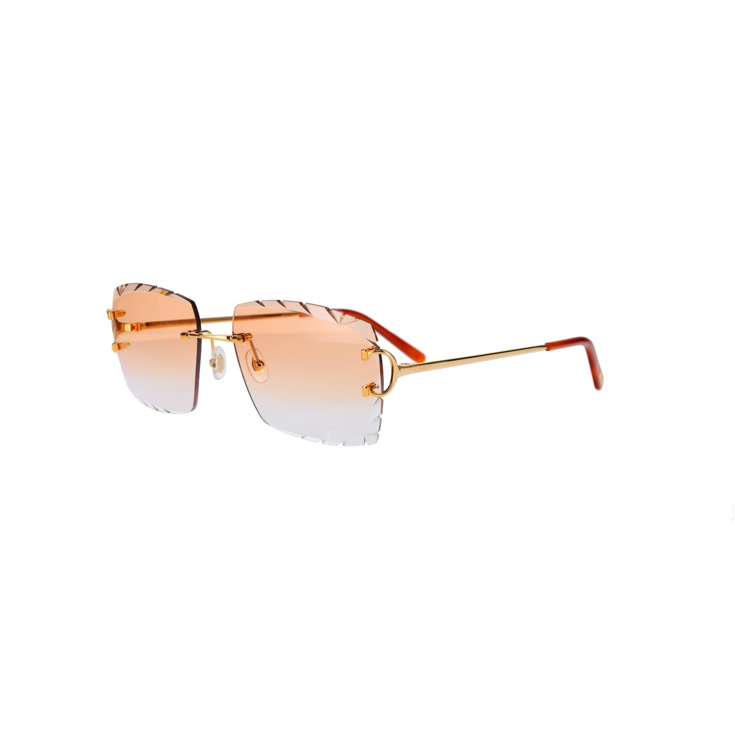 Cartier Custom Double C Diamond Cut Mykonos Gold Sunglasses by MEG