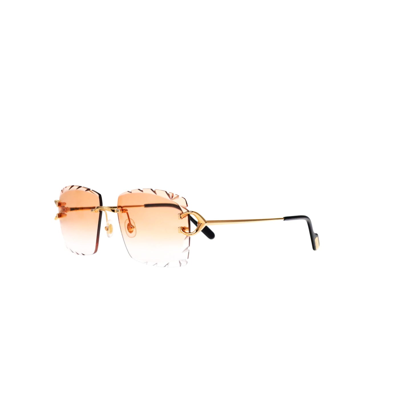 Cartier Custom Vintage Double C Diamond Cut Mykonos Platinum Sunglasses by MEG