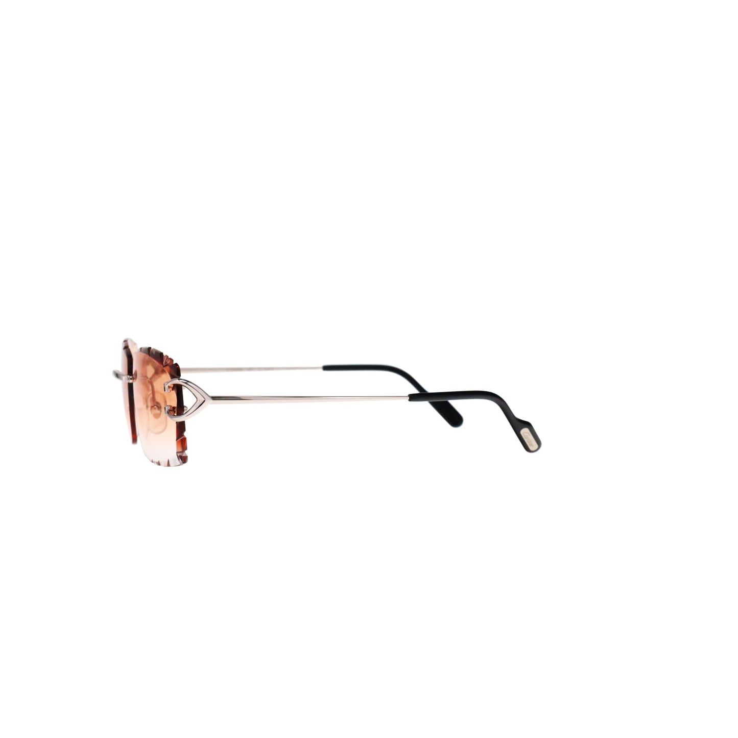 Cartier Custom Vintage Double C Diamond Cut Brooklyn Platinum Sunglasses by MEG
