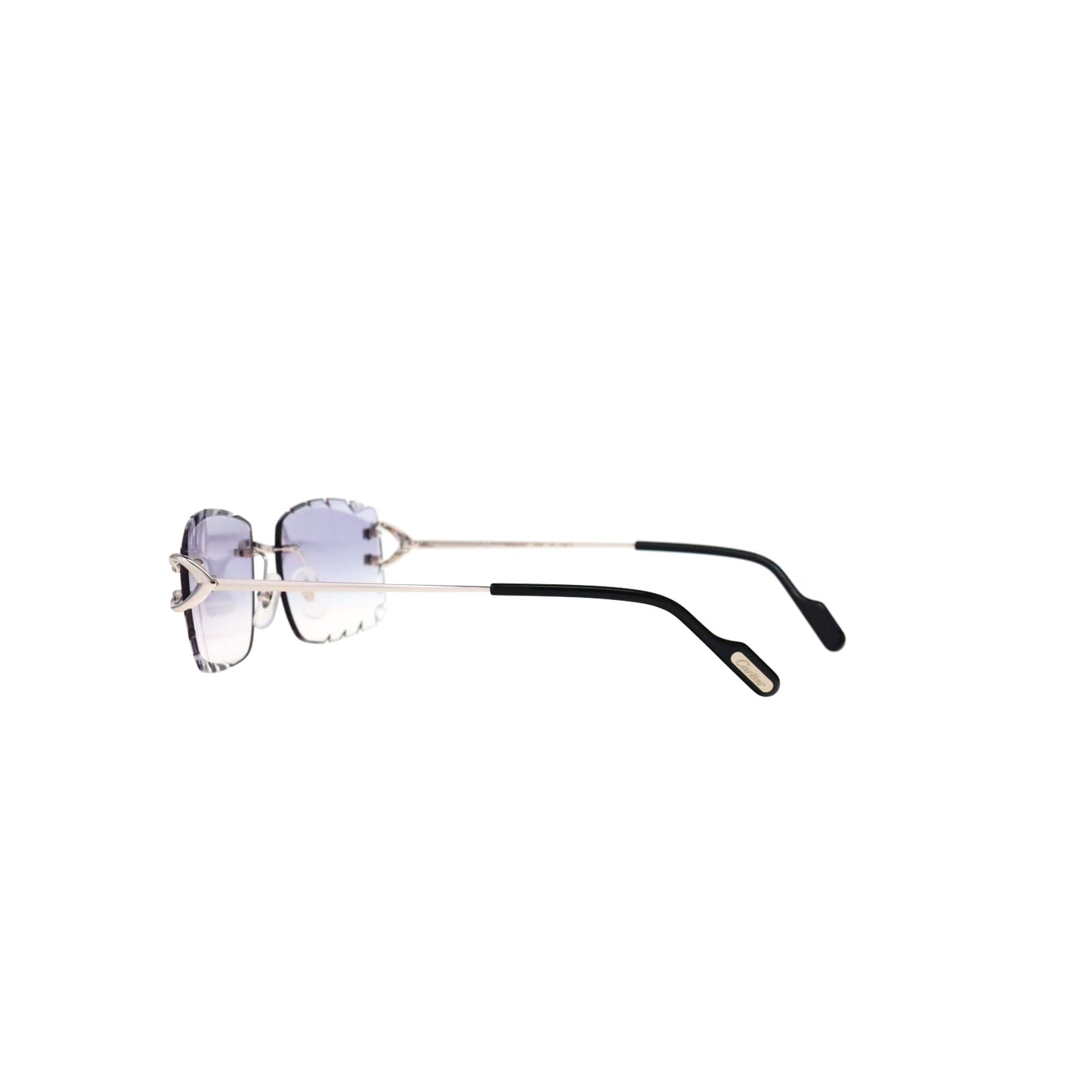 Cartier Custom Vintage Double C Diamond Cut Brooklyn Platinum Sunglasses by MEG