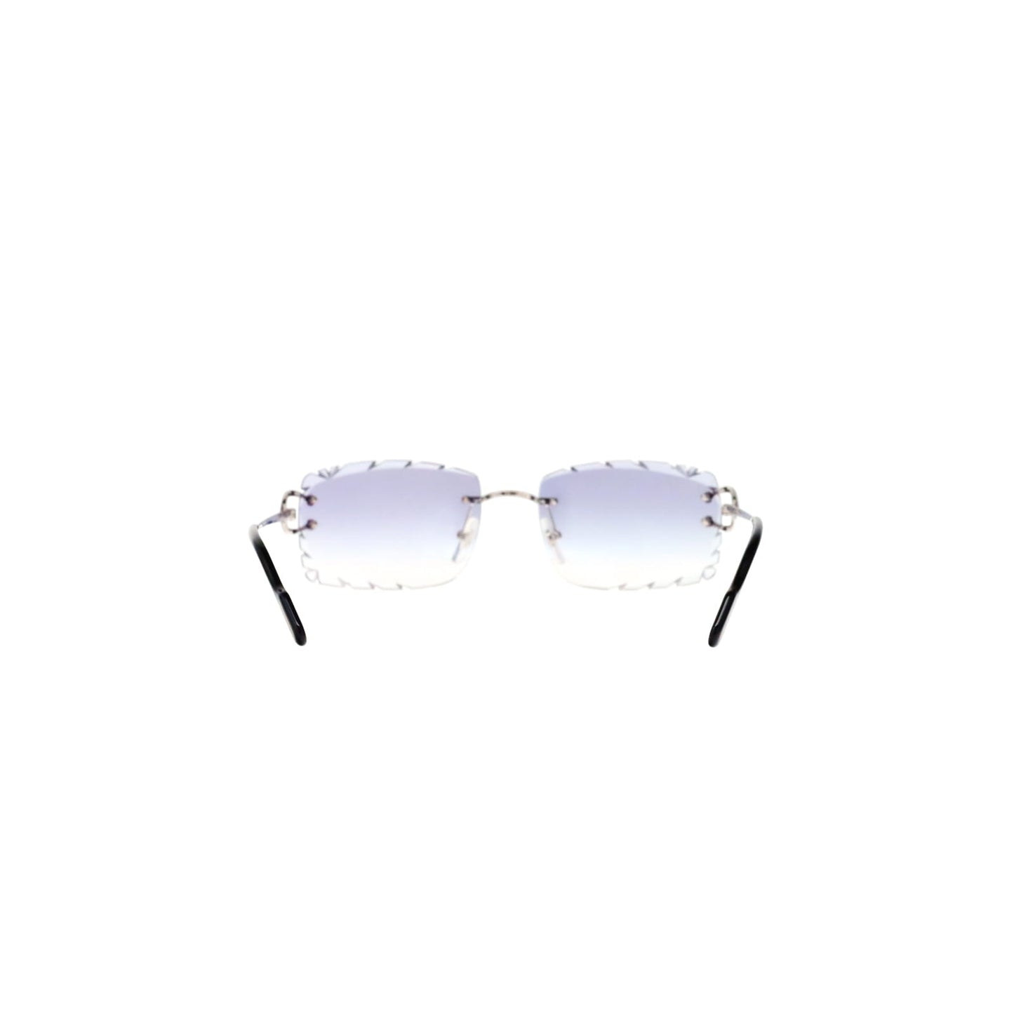 Cartier Custom Vintage Double C Diamond Cut Brooklyn Platinum Sunglasses by MEG