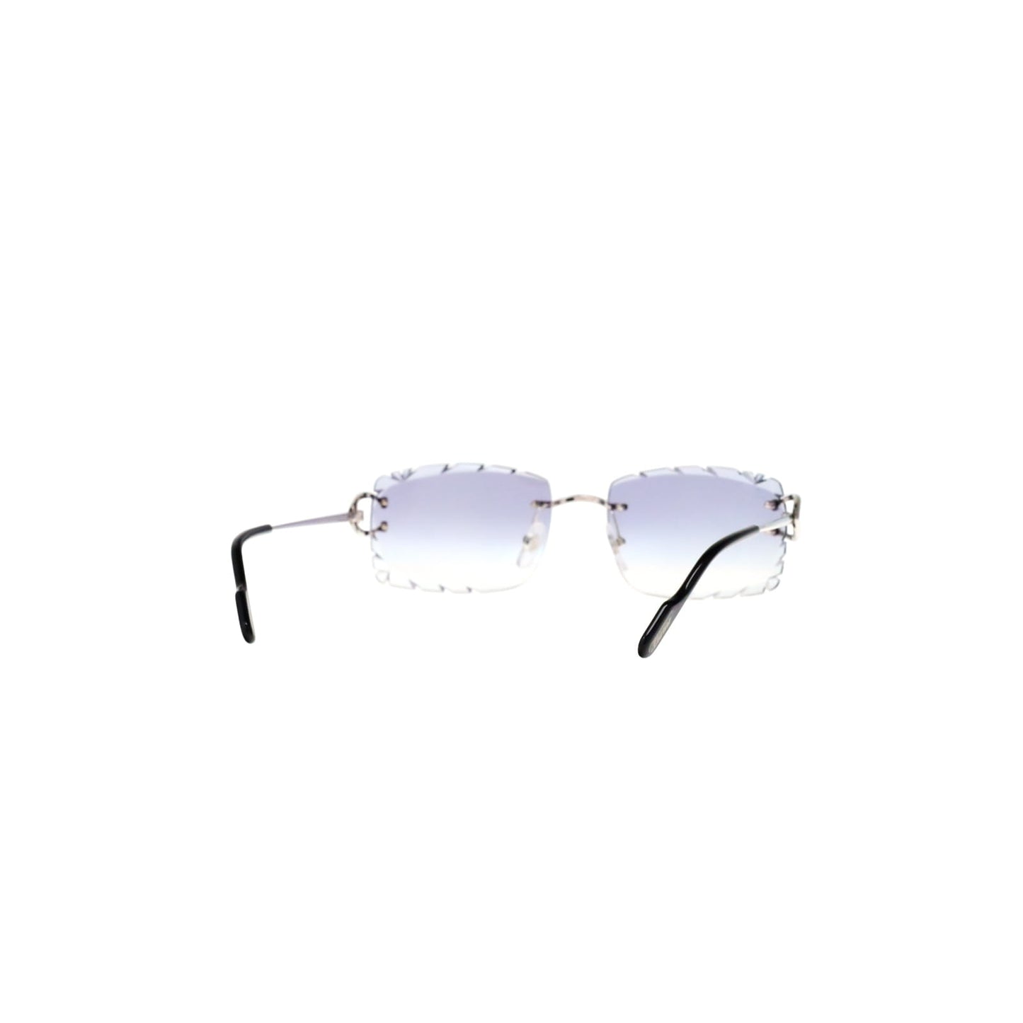 Cartier Custom Vintage Double C Diamond Cut Brooklyn Platinum Sunglasses by MEG