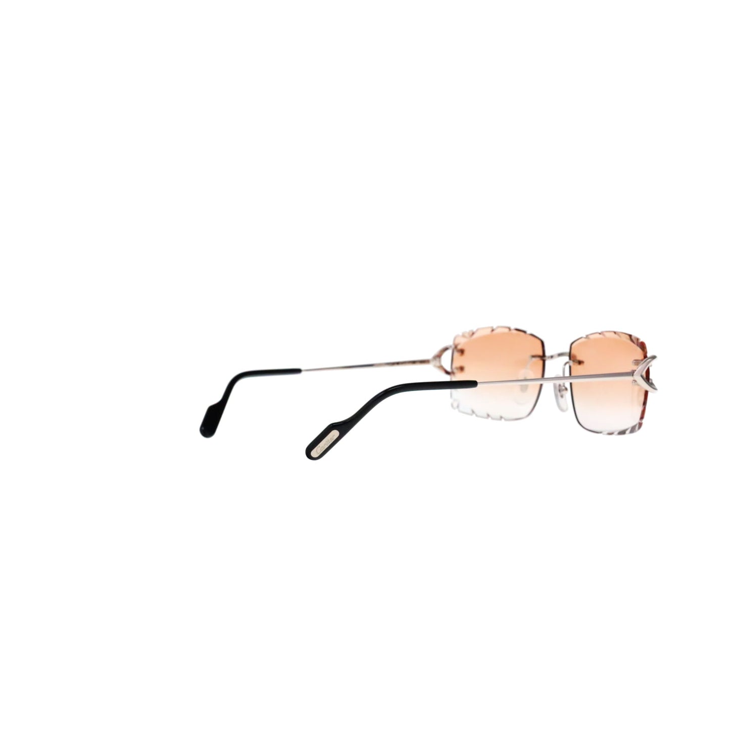 Cartier Custom Vintage Double C Diamond Cut Brooklyn Platinum Sunglasses by MEG