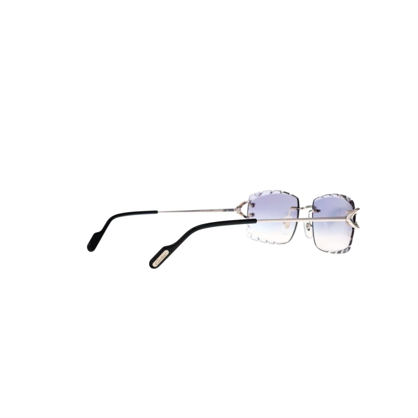 Cartier Custom Vintage Double C Diamond Cut Brooklyn Platinum Sunglasses by MEG