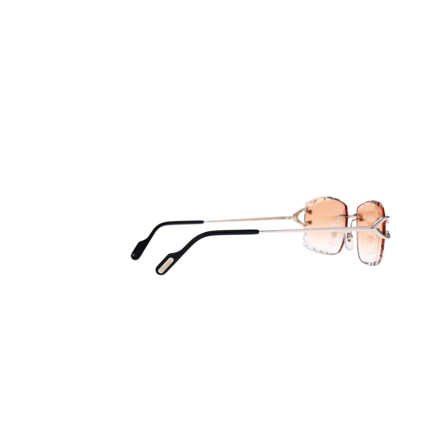 Cartier Custom Vintage Double C Diamond Cut Brooklyn Platinum Sunglasses by MEG
