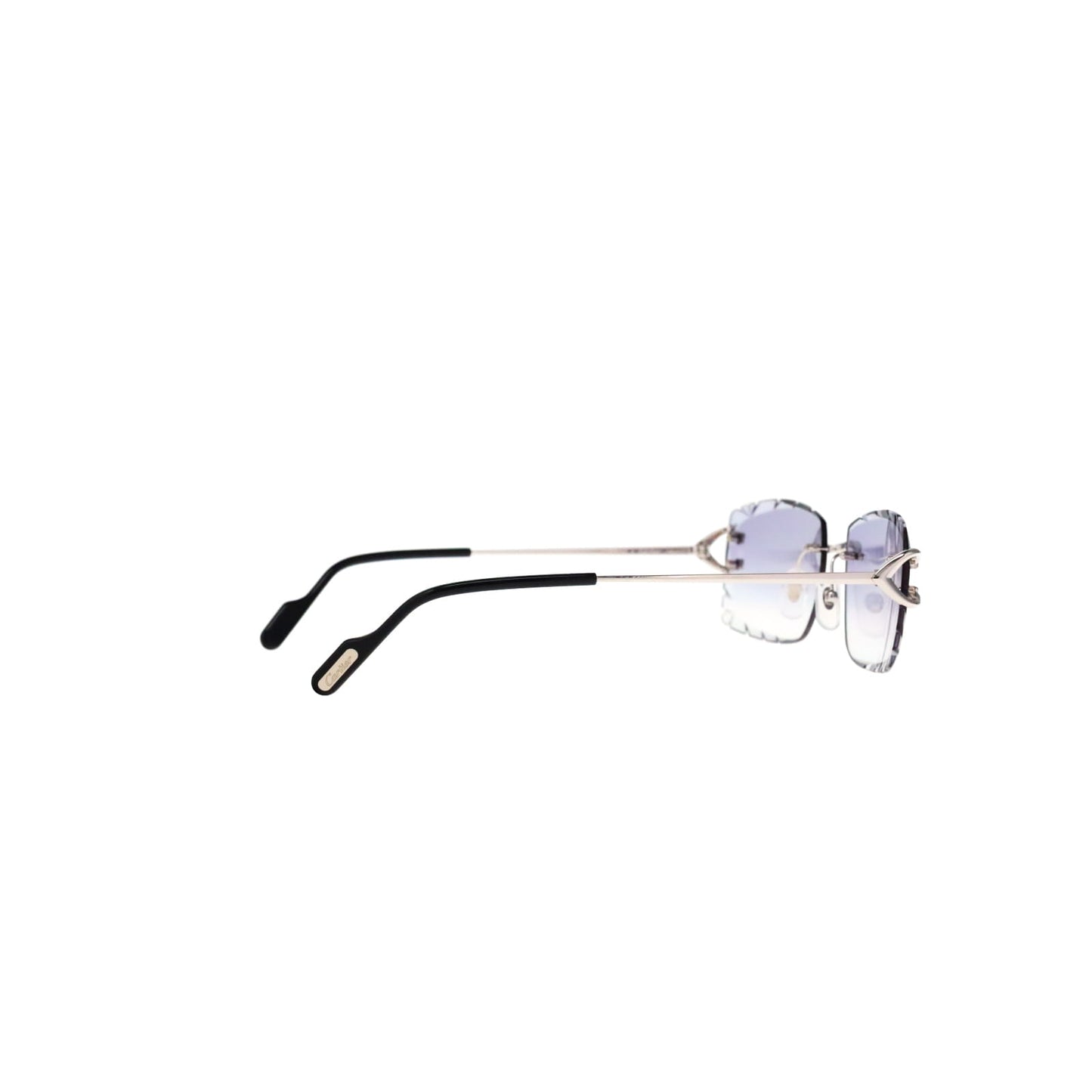 Cartier Custom Vintage Double C Diamond Cut Brooklyn Platinum Sunglasses by MEG