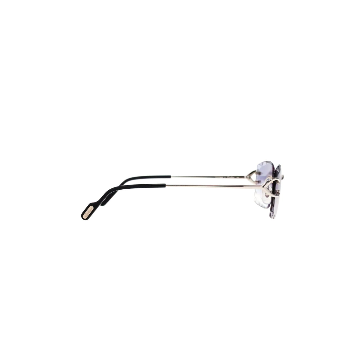 Cartier Custom Vintage Double C Diamond Cut Brooklyn Platinum Sunglasses by MEG