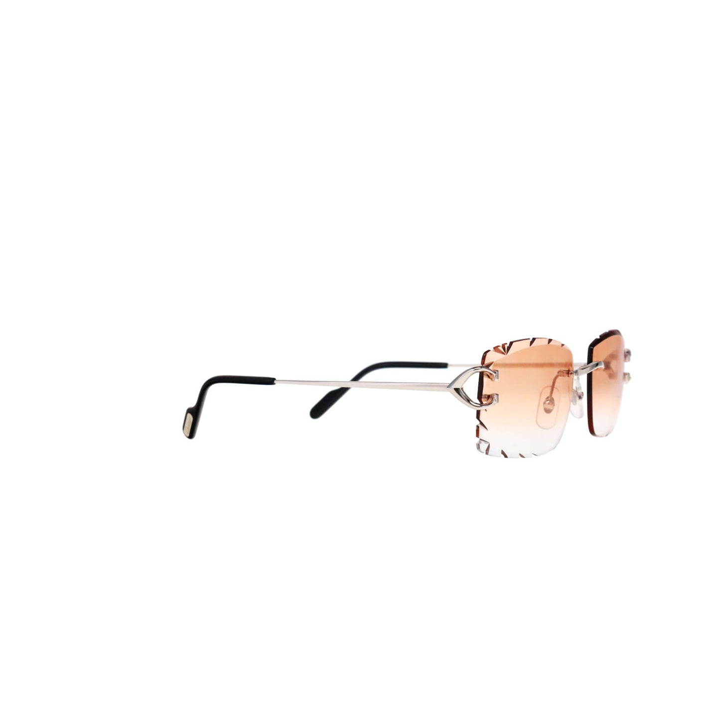 Cartier Custom Vintage Double C Diamond Cut Brooklyn Platinum Sunglasses by MEG
