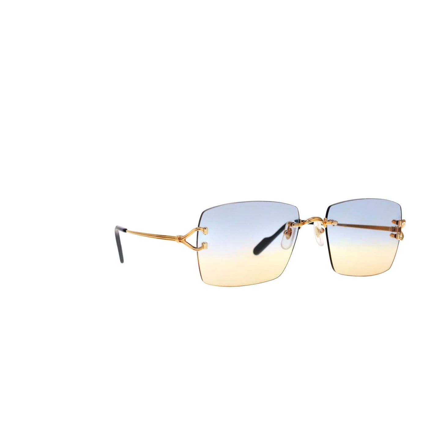 CT0564O Cartier Custom Double C Godron Gold Sunglasses by MEG