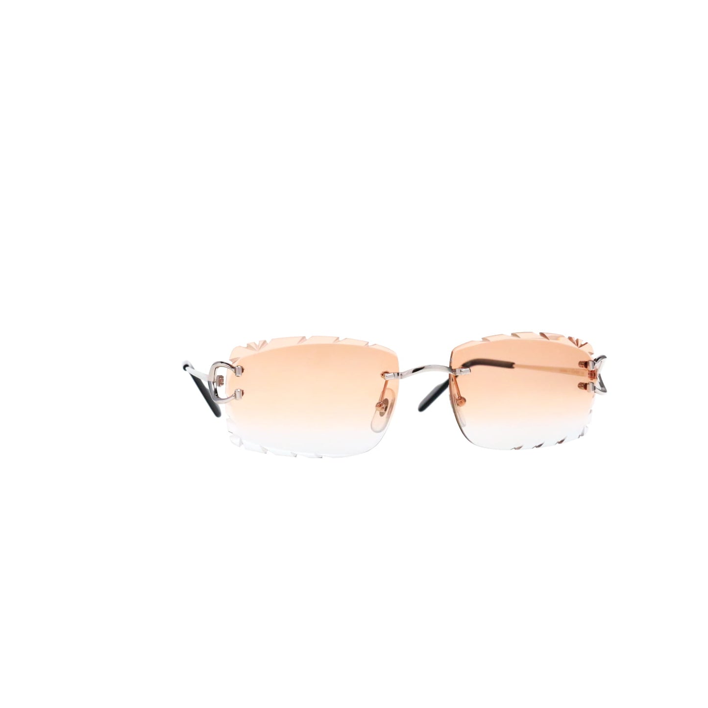 Cartier Custom Vintage Double C Diamond Cut Brooklyn Platinum Sunglasses by MEG