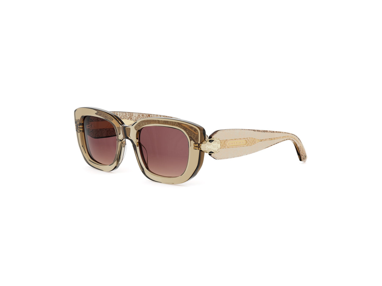 Brown Rectangular Acetate Sunglasses