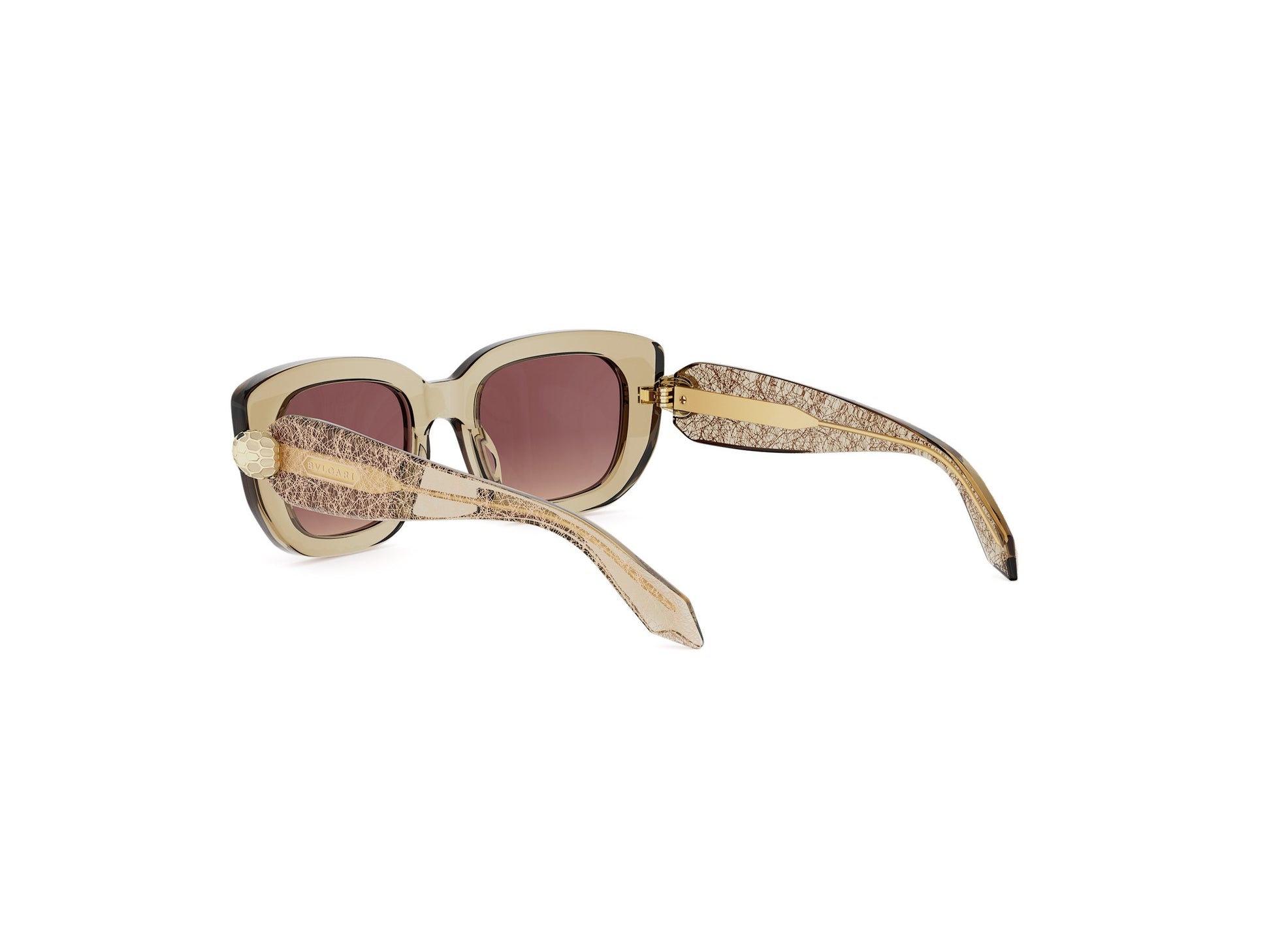 Brown Rectangular Acetate Sunglasses