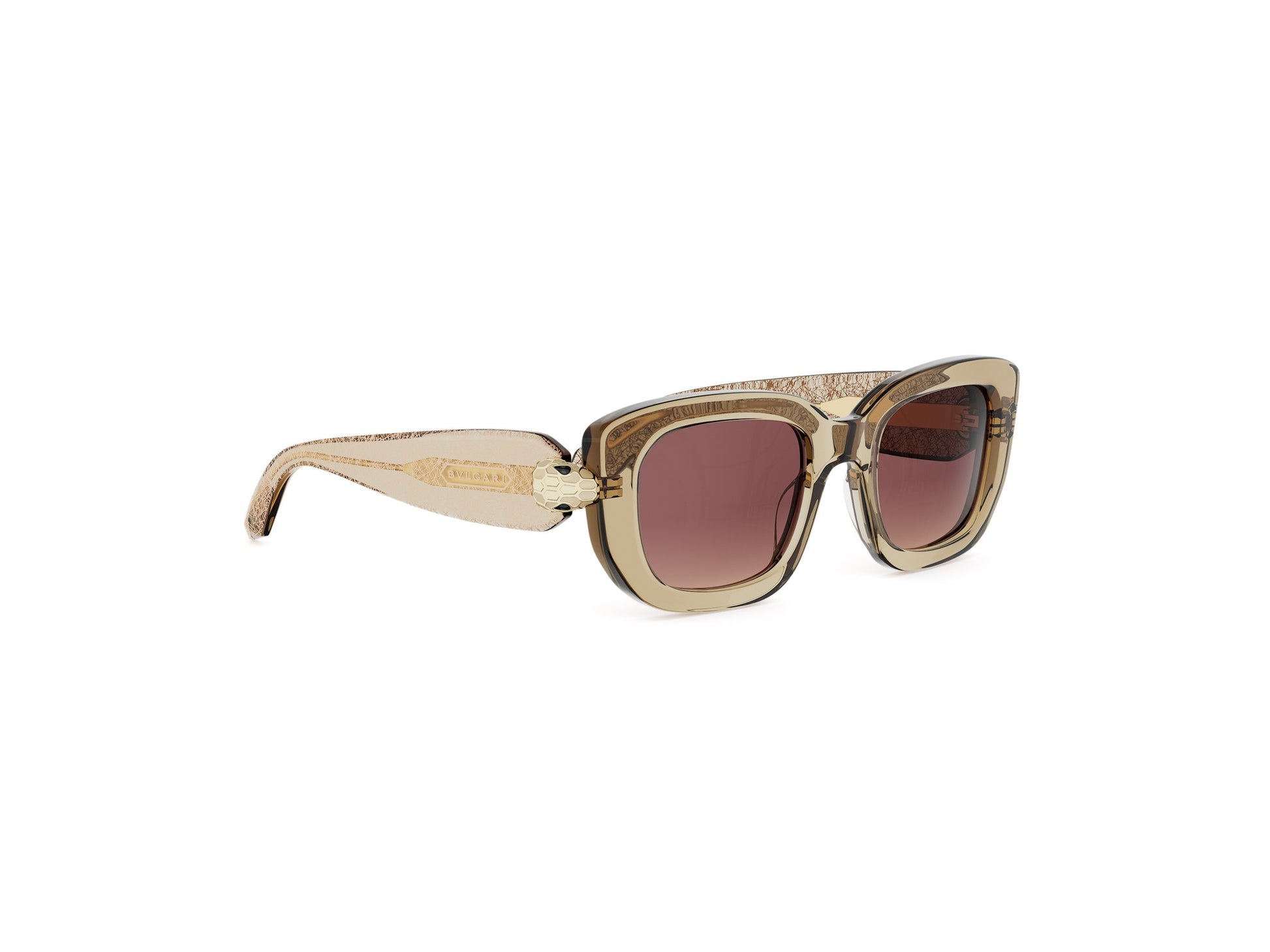 Brown Rectangular Acetate Sunglasses