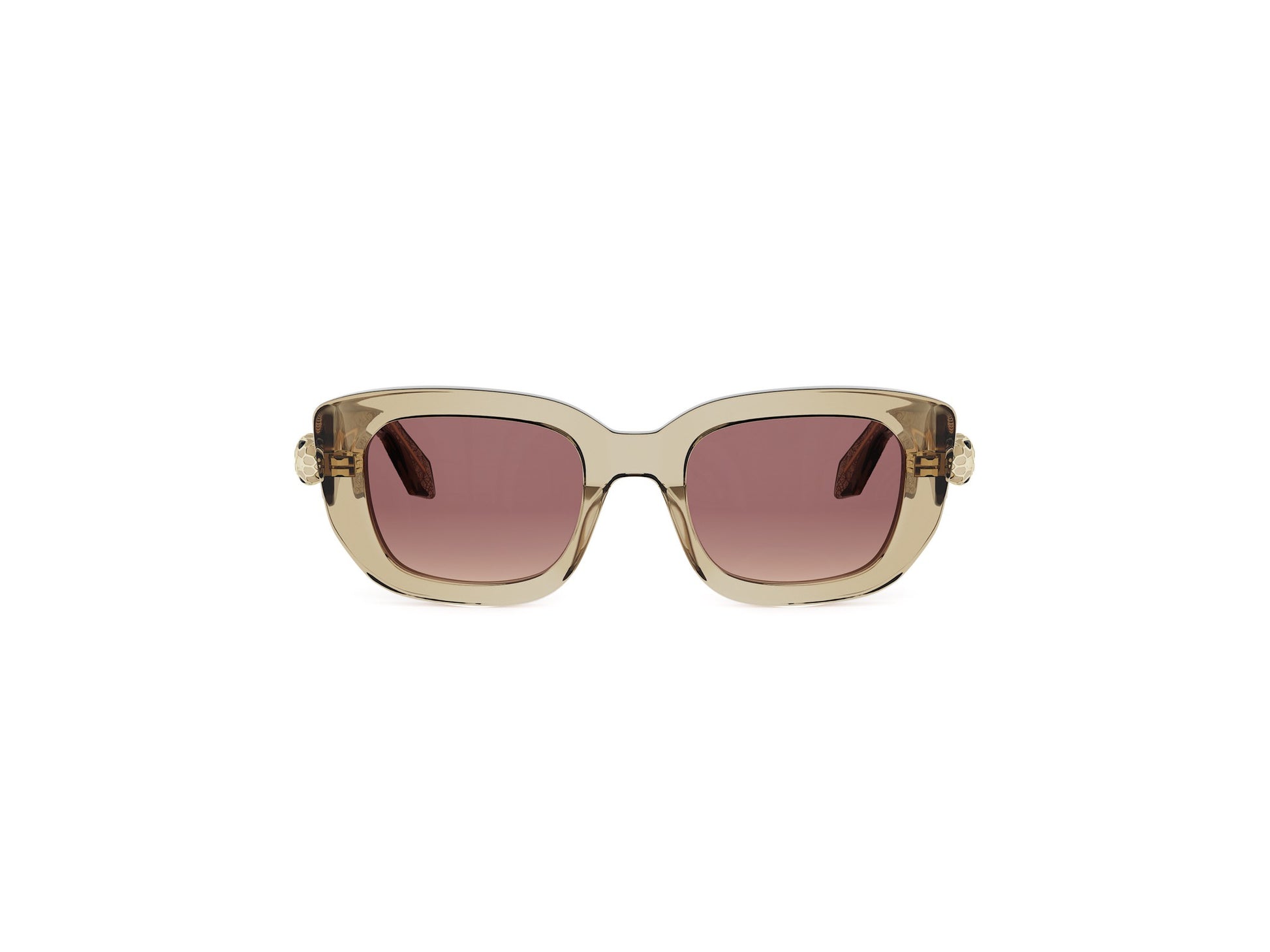 Brown Rectangular Acetate Sunglasses