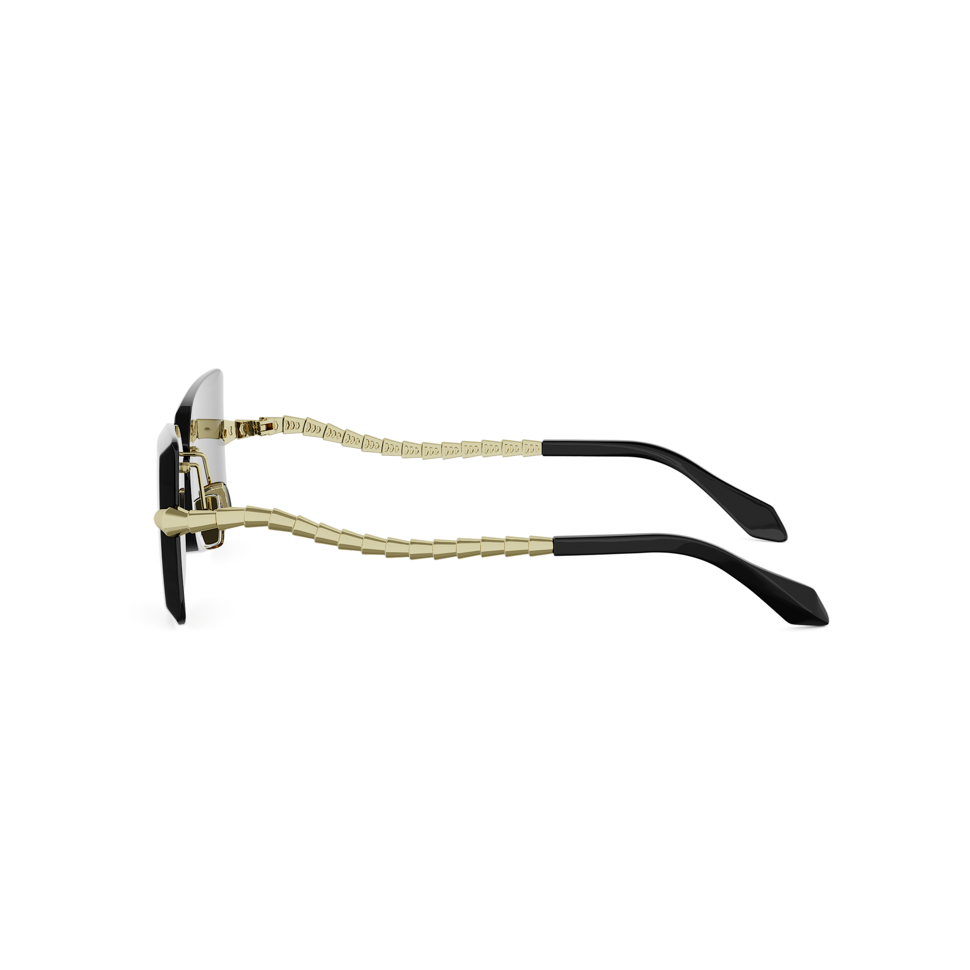 Shiny Gold Rectangular Metal Sunglasses