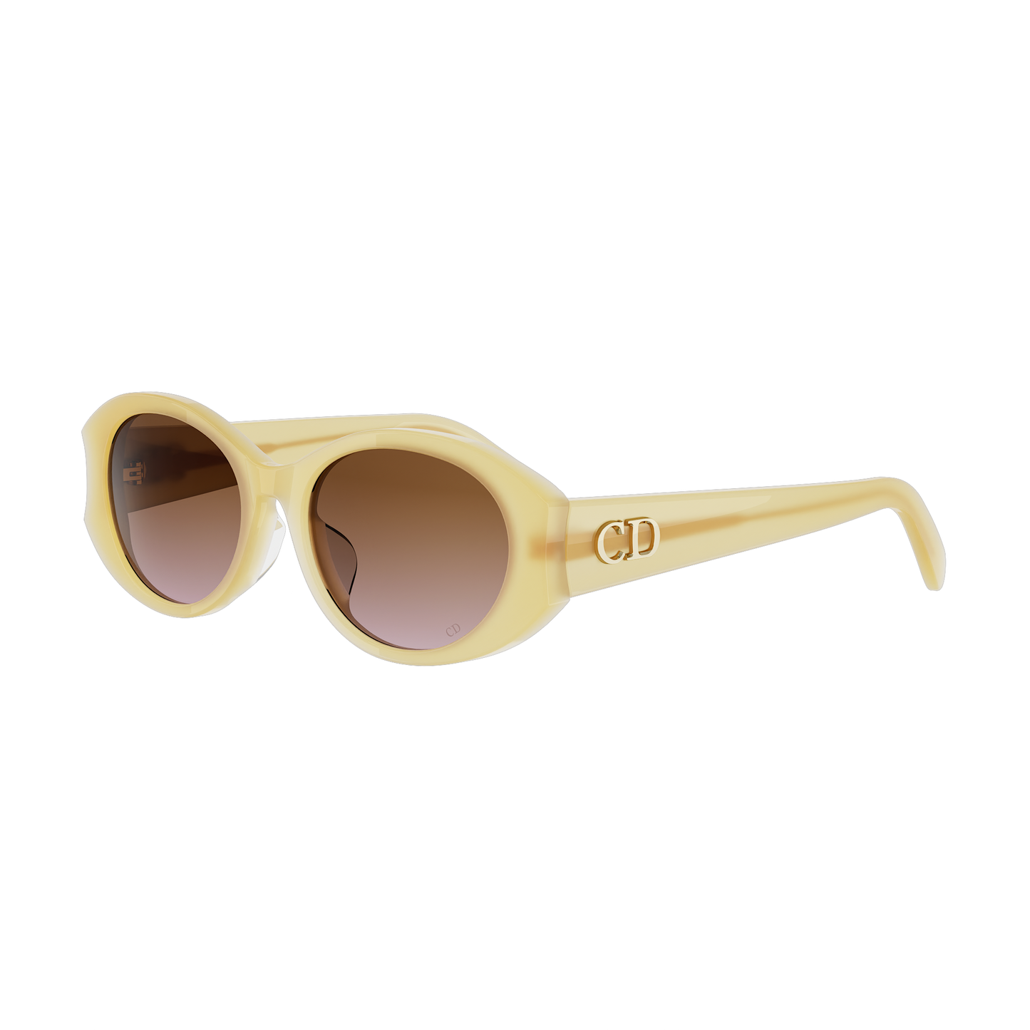 Yellow Oval Acetate Sunglasses
