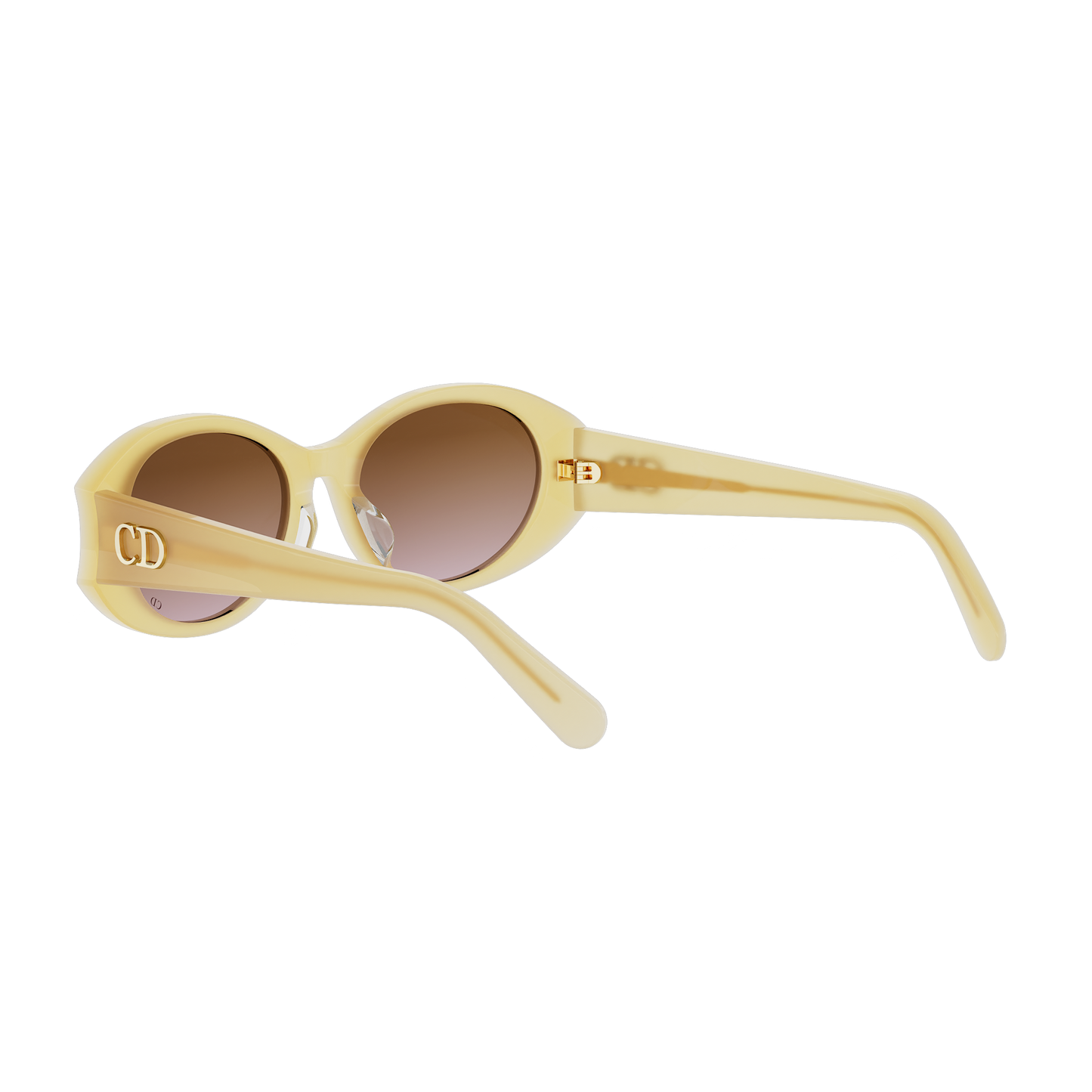 Yellow Oval Acetate Sunglasses