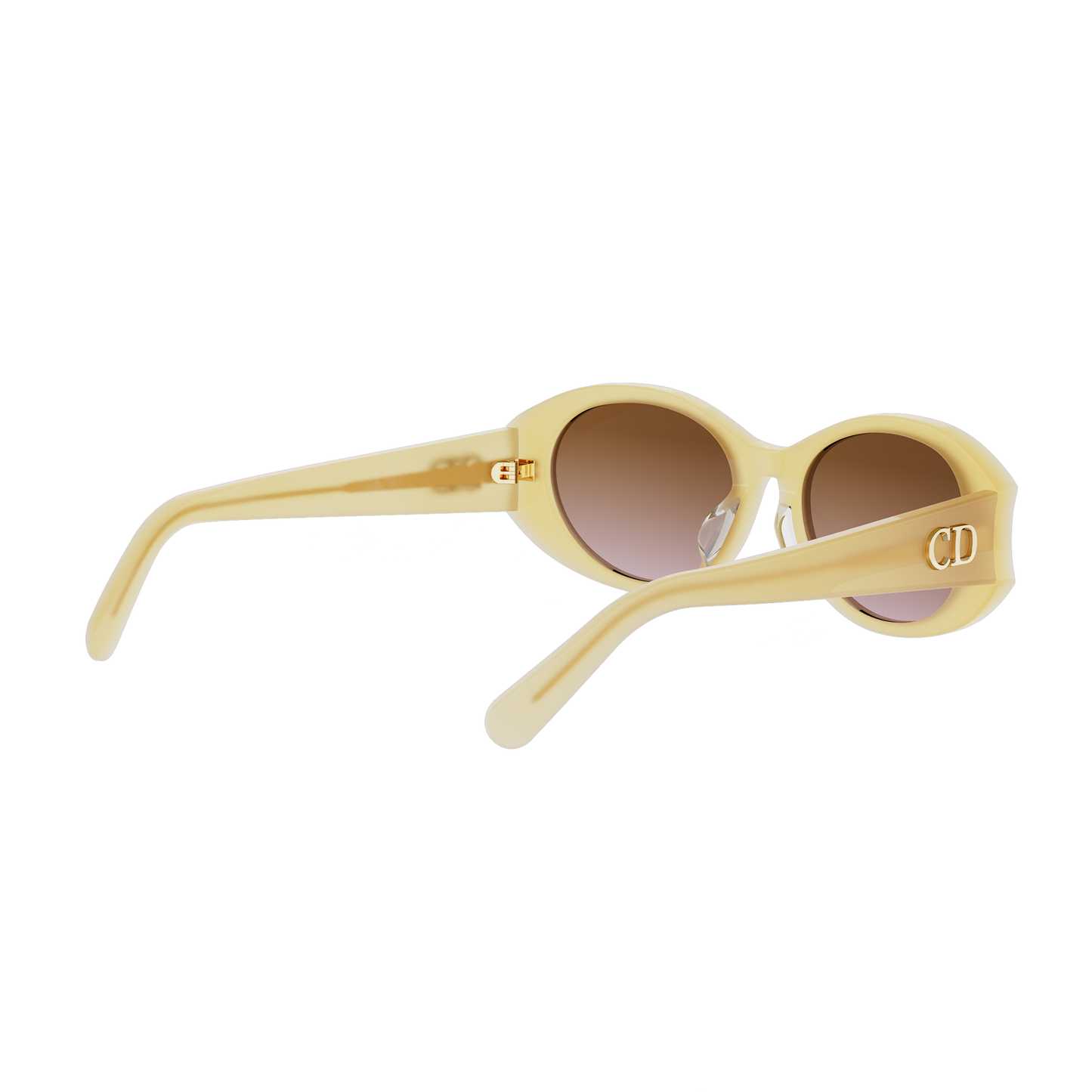 Yellow Oval Acetate Sunglasses