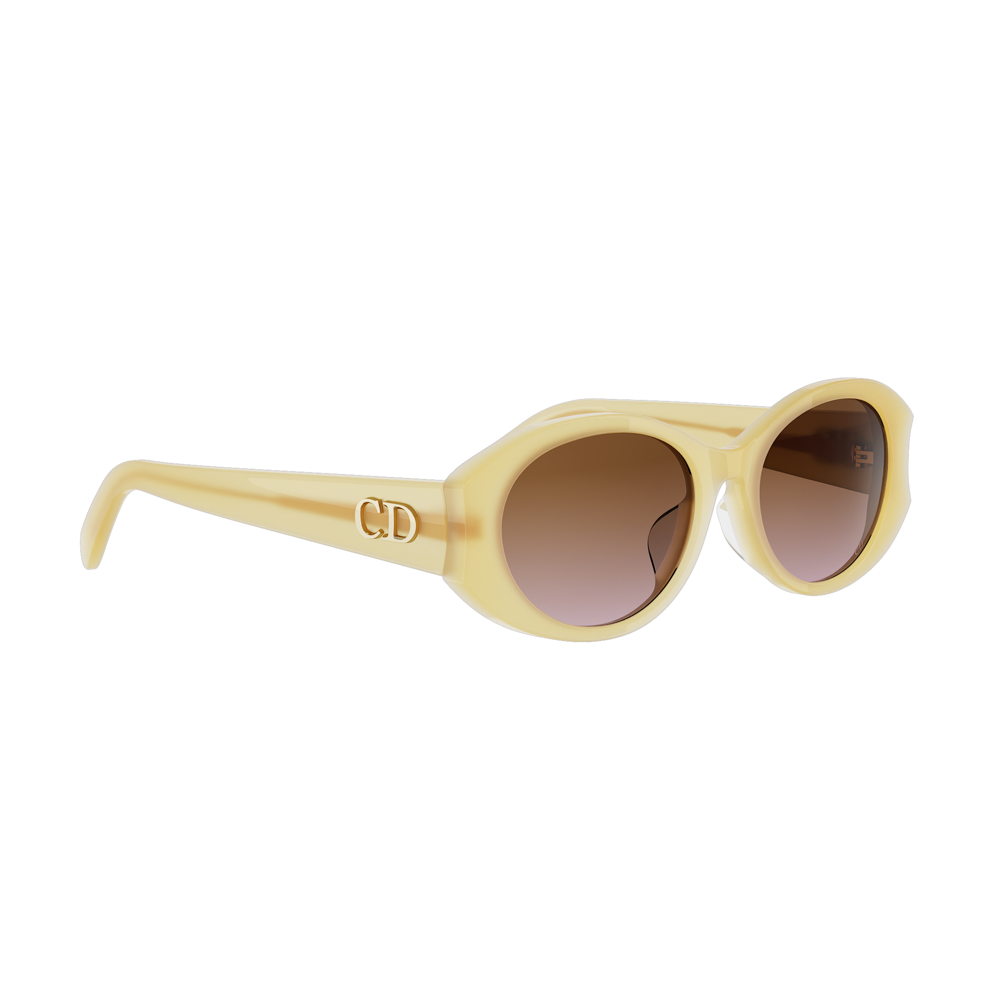 Yellow Oval Acetate Sunglasses