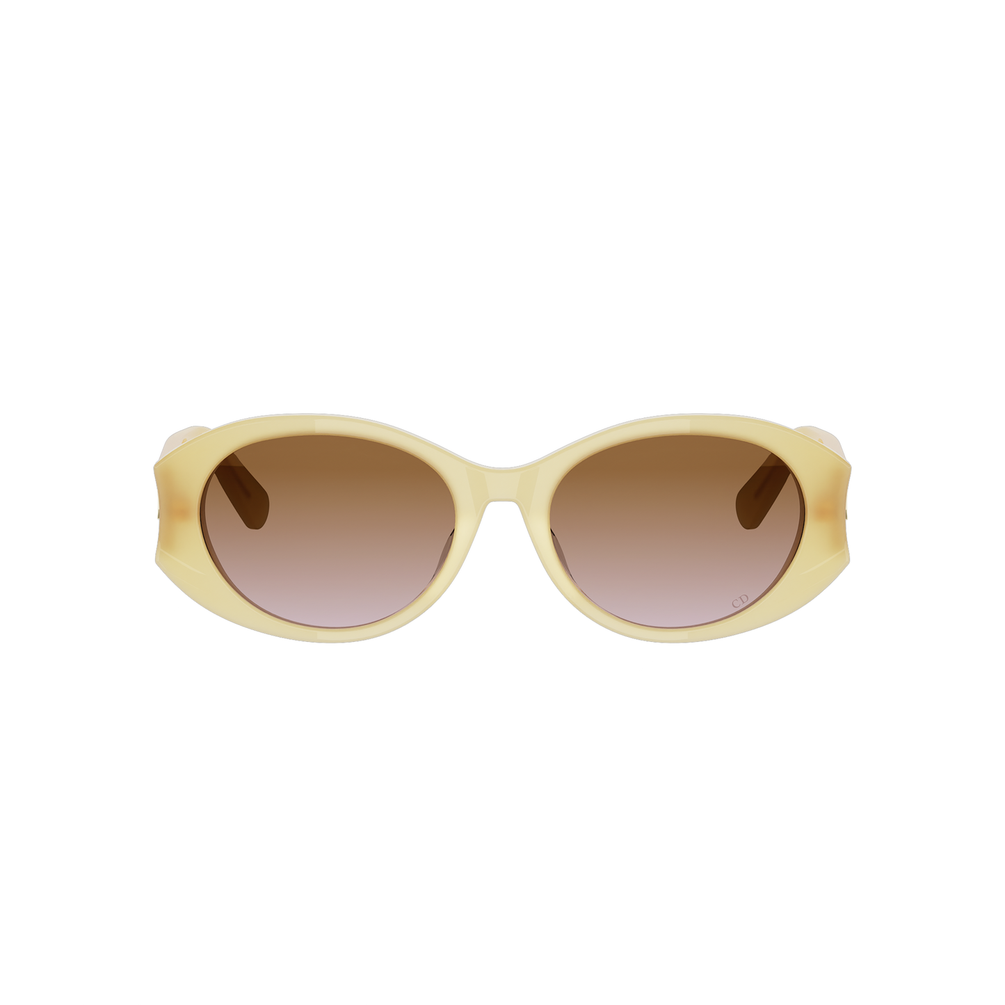 Yellow Oval Acetate Sunglasses
