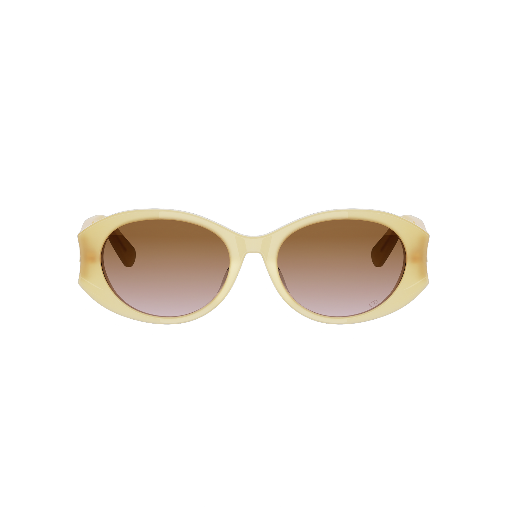 Yellow Oval Acetate Sunglasses