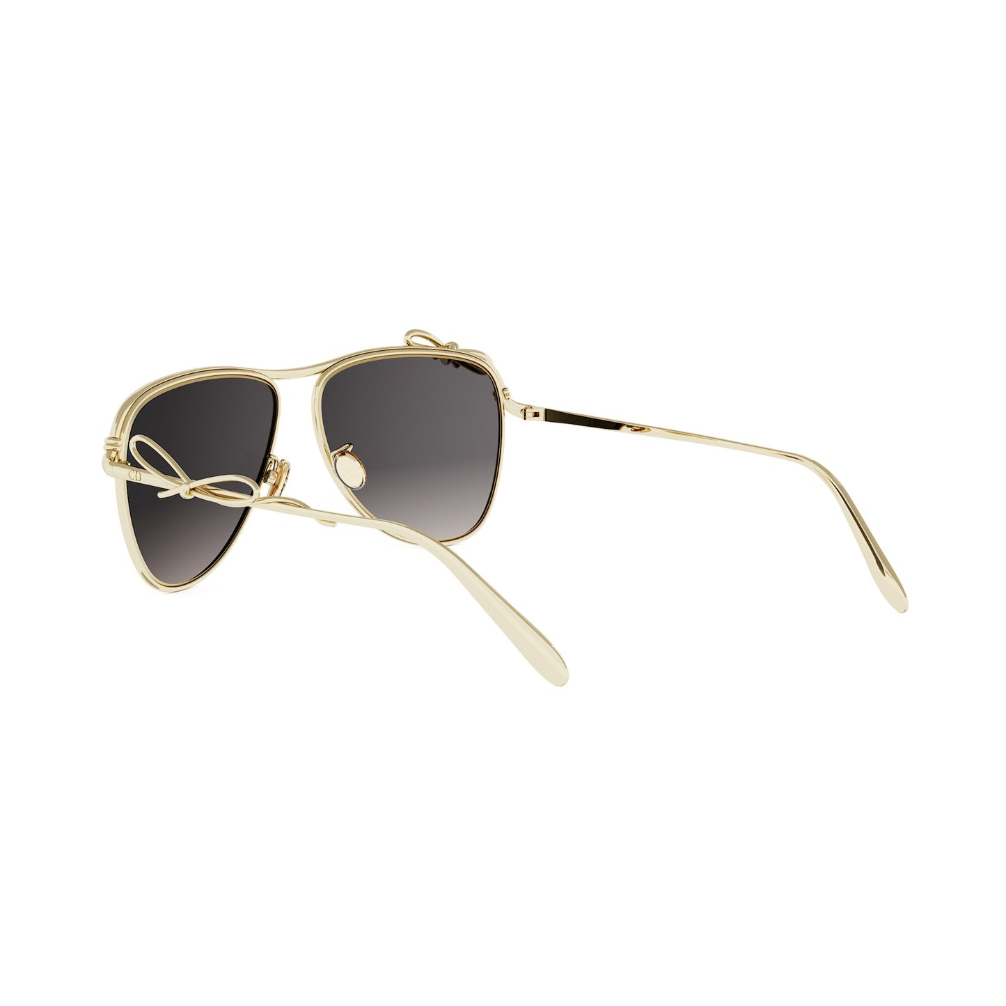 Shiny Gold Pilot Metal Sunglasses