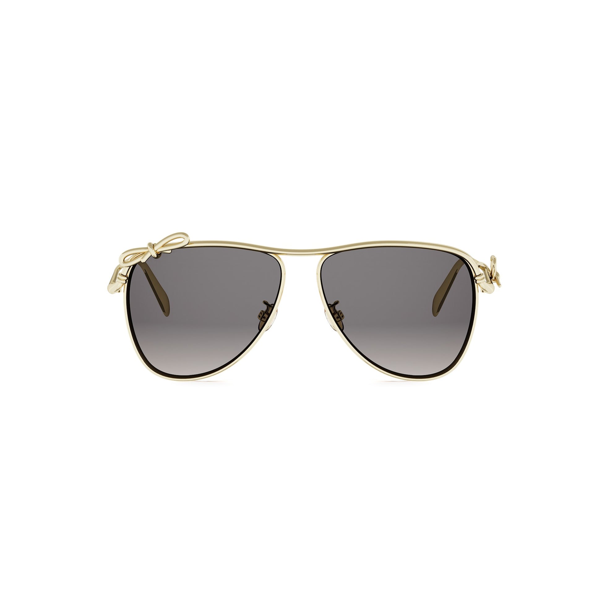 Shiny Gold Pilot Metal Sunglasses