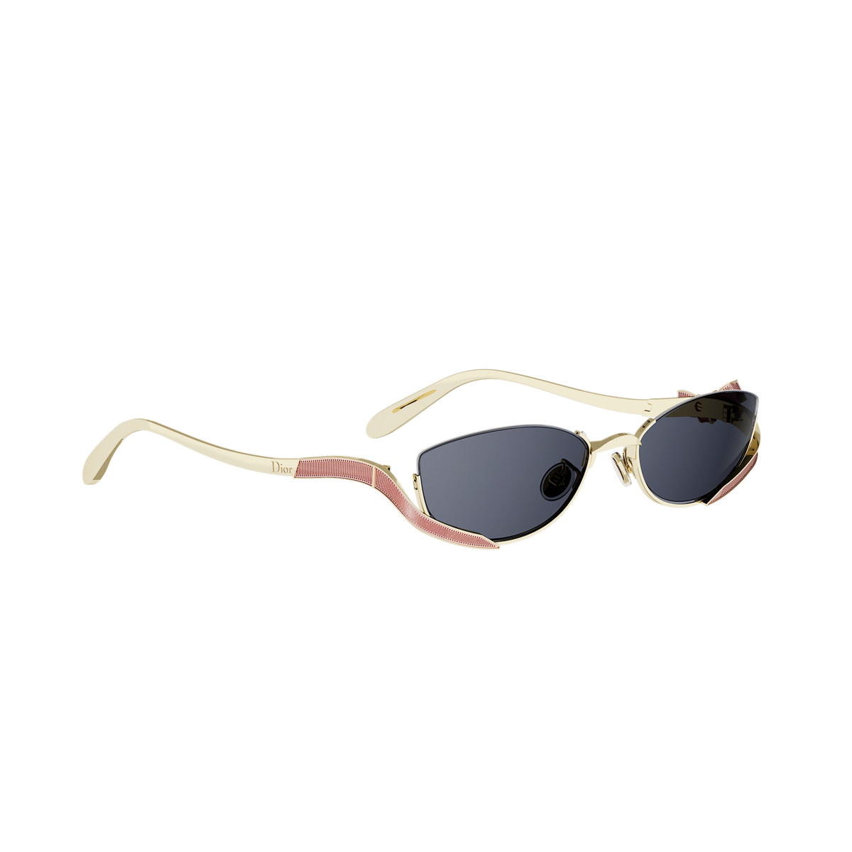 Gold Oval Metal Sunglasses