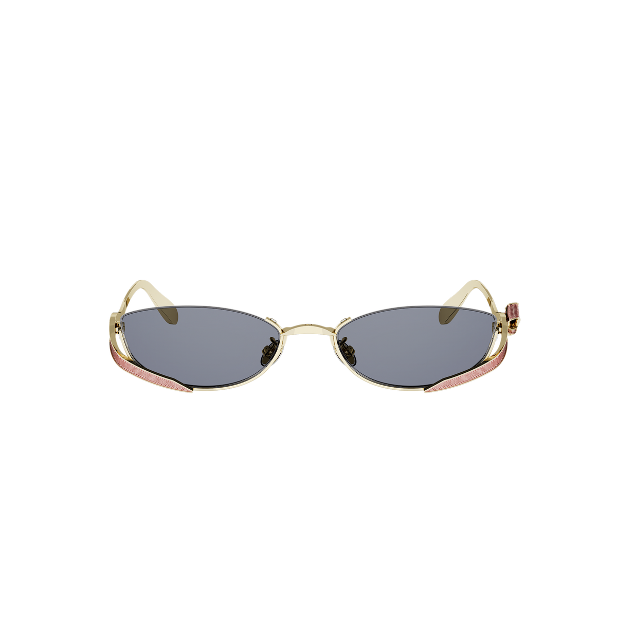 Gold Oval Metal Sunglasses