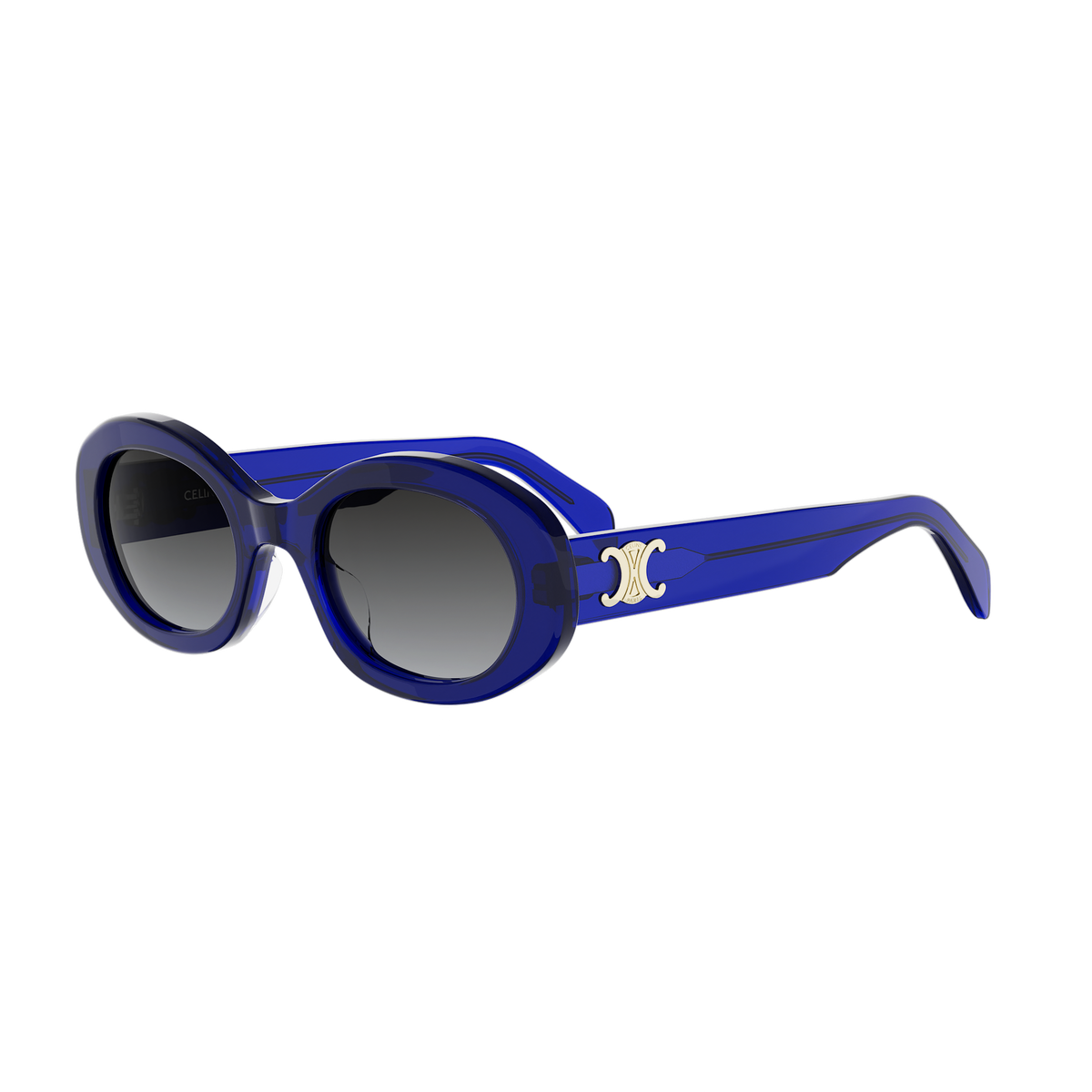 Blue Oval Acetate Sunglasses