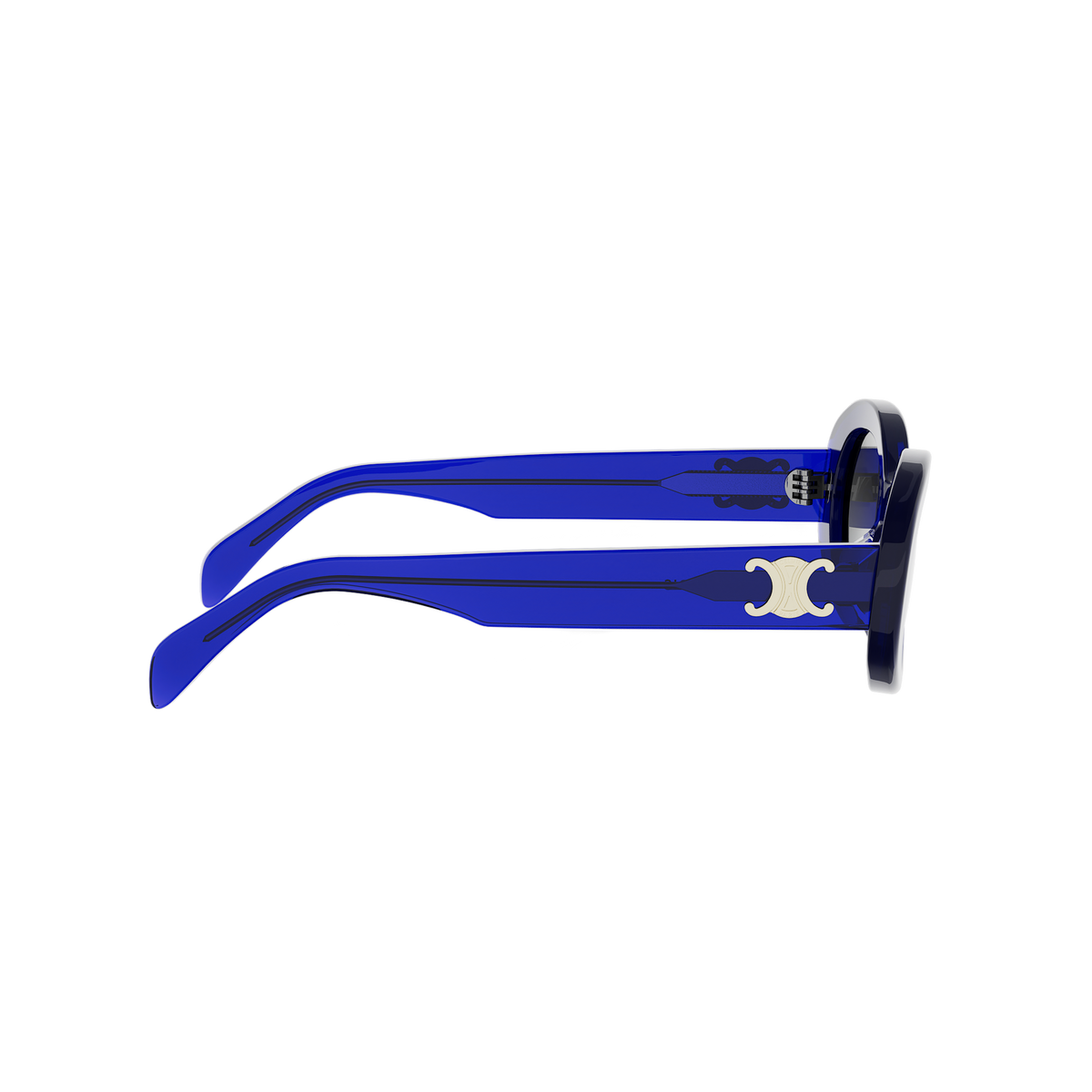 Blue Oval Acetate Sunglasses