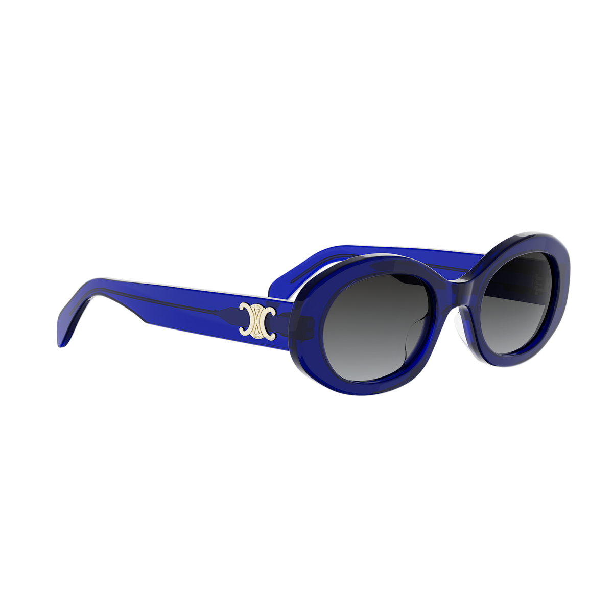 Blue Oval Acetate Sunglasses