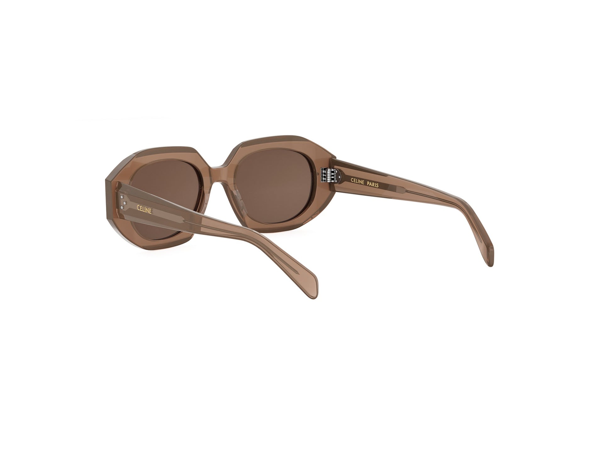 Brown Geometric Acetate Sunglasses