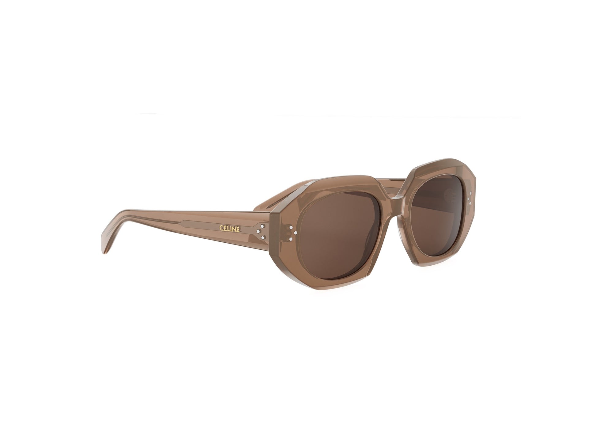 Brown Geometric Acetate Sunglasses