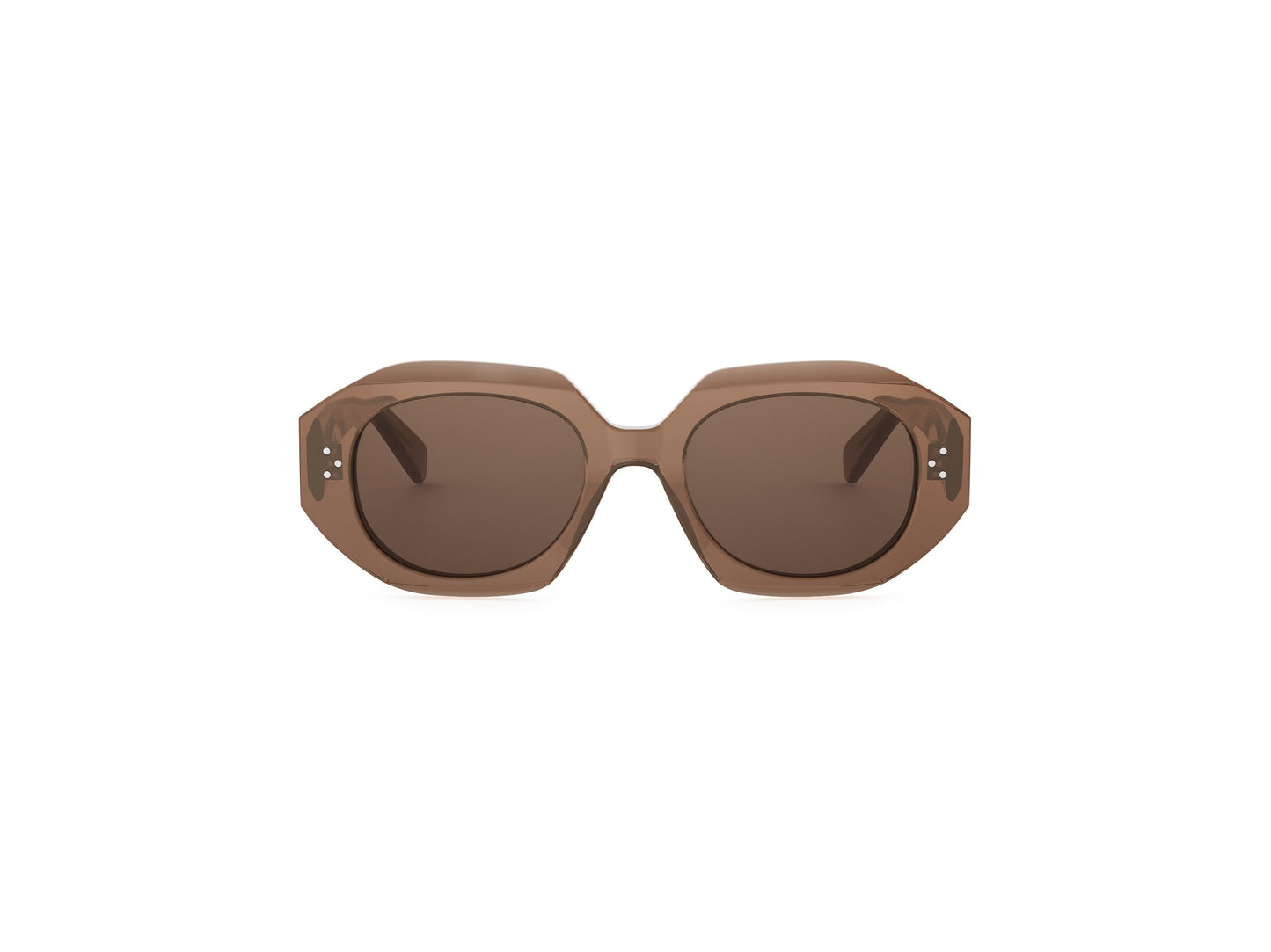 Brown Geometric Acetate Sunglasses