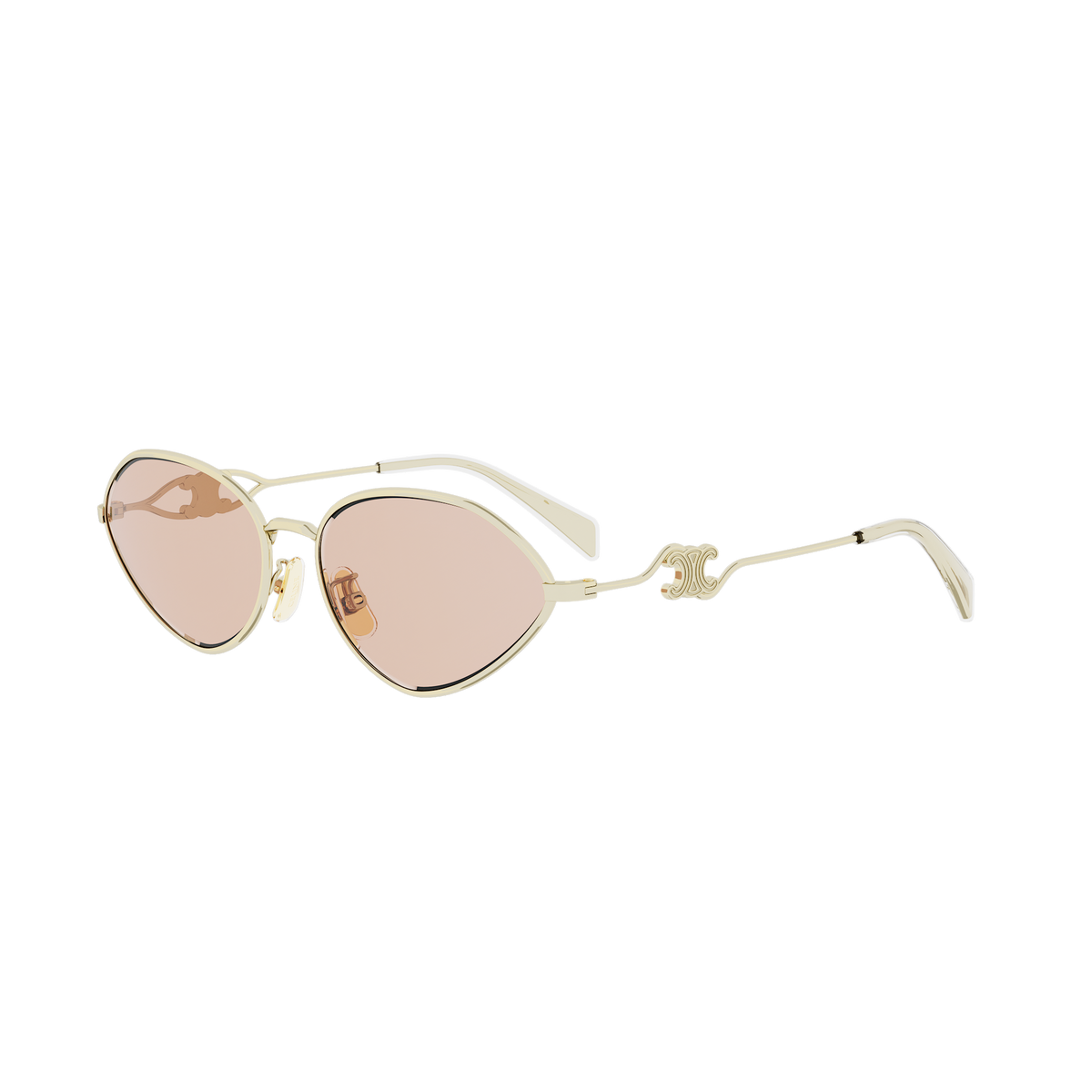 Gold Oval Metal Sunglasses