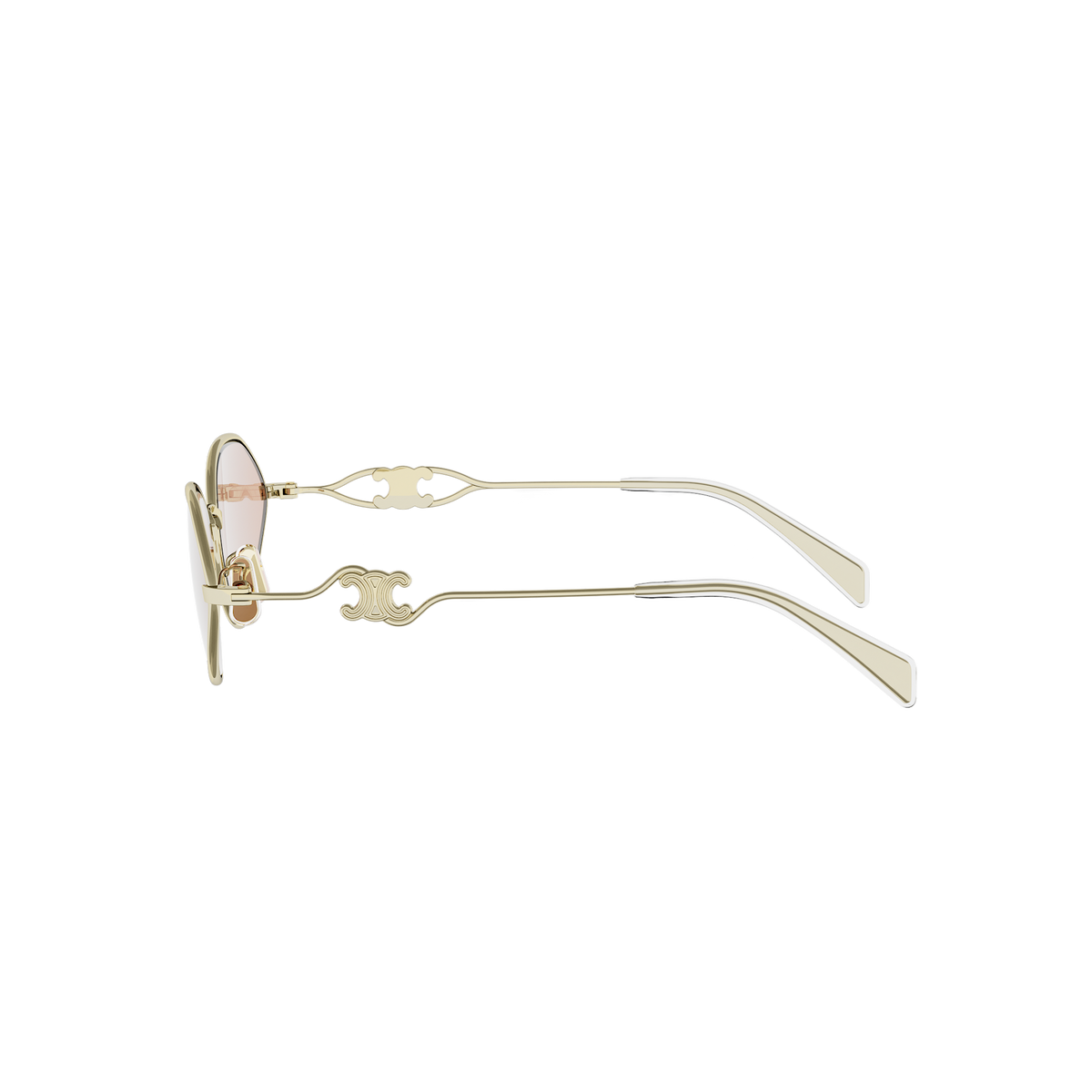 Gold Oval Metal Sunglasses