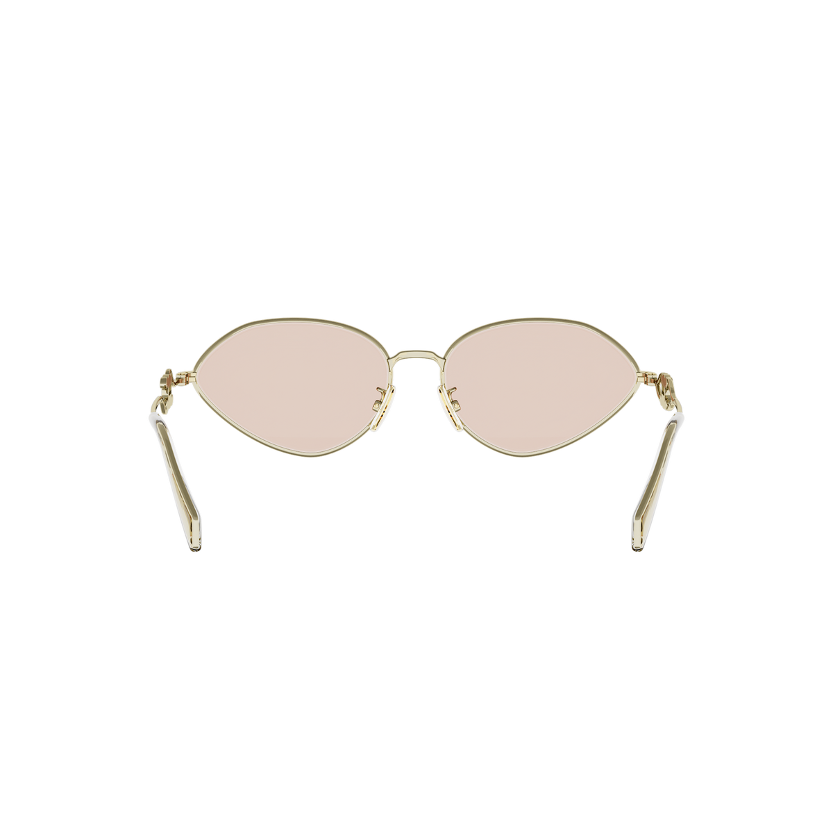 Gold Oval Metal Sunglasses