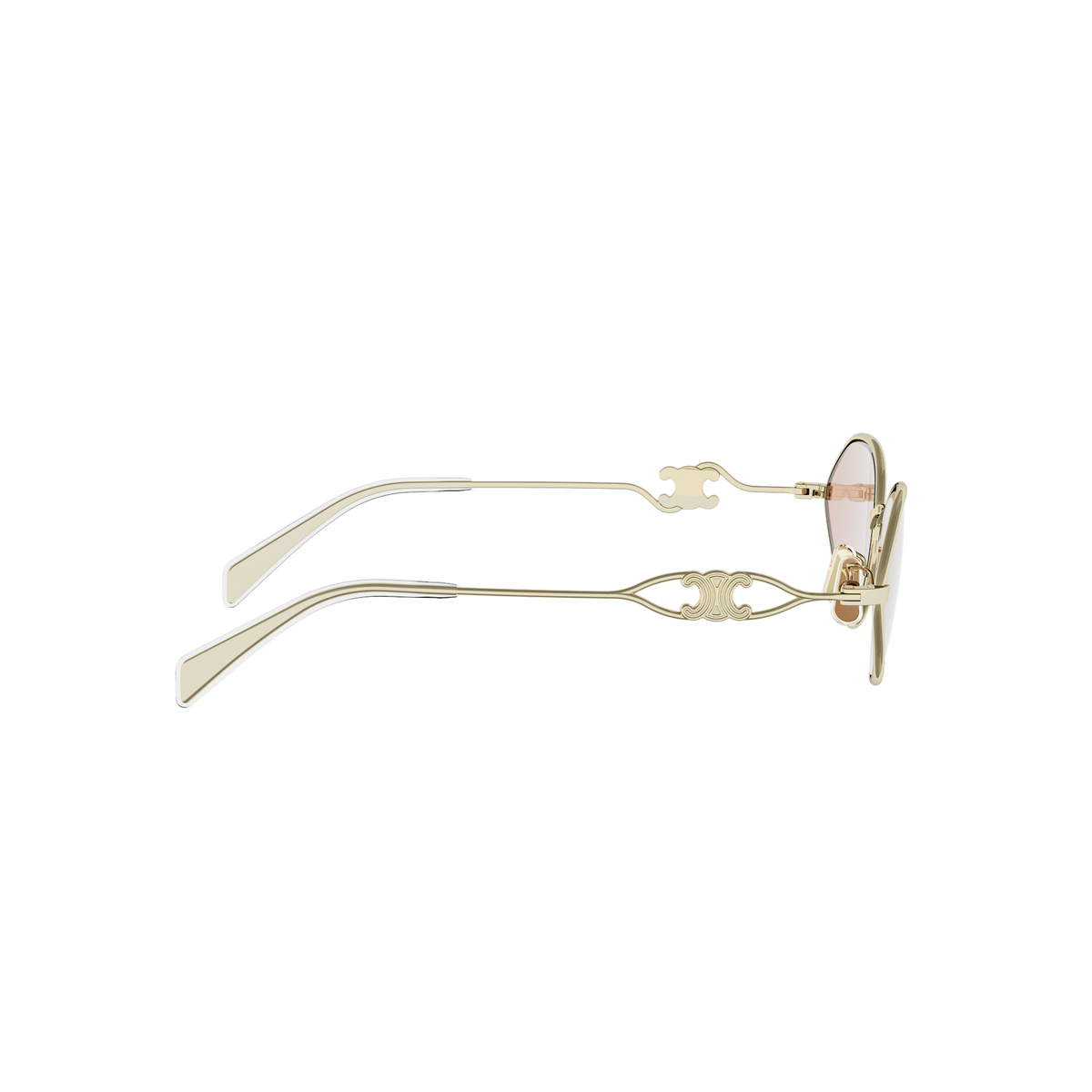 Gold Oval Metal Sunglasses