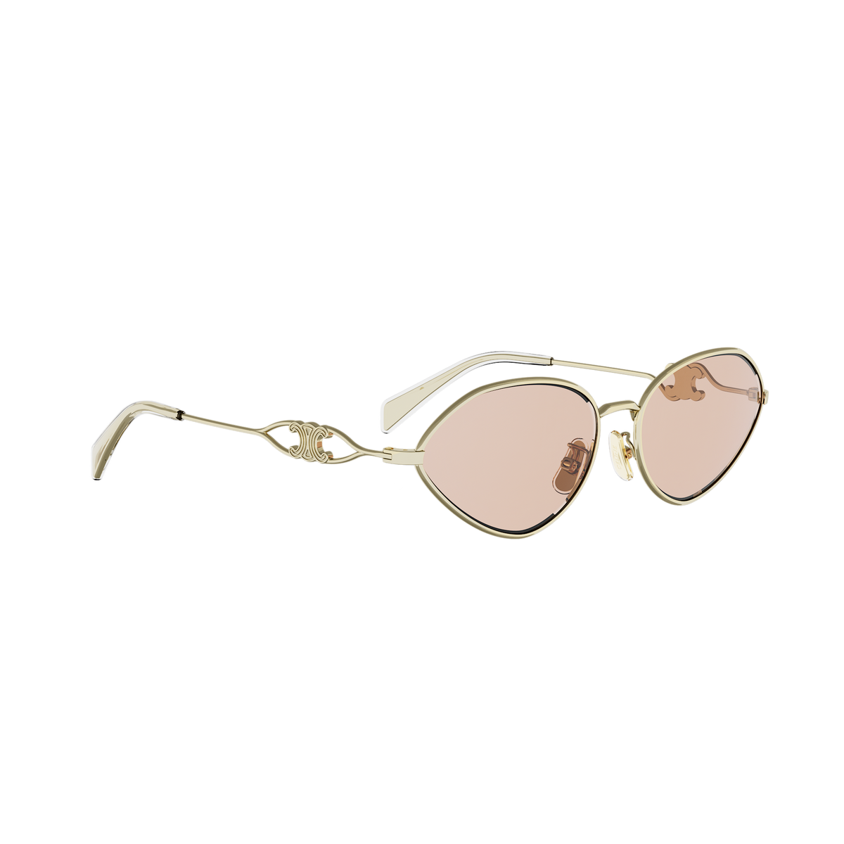 Gold Oval Metal Sunglasses