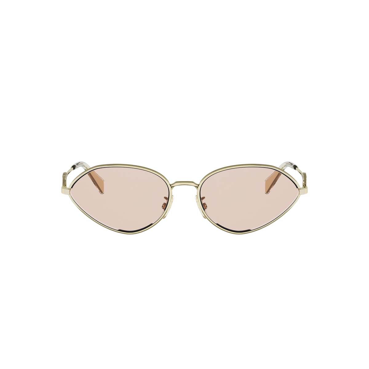 Gold Oval Metal Sunglasses