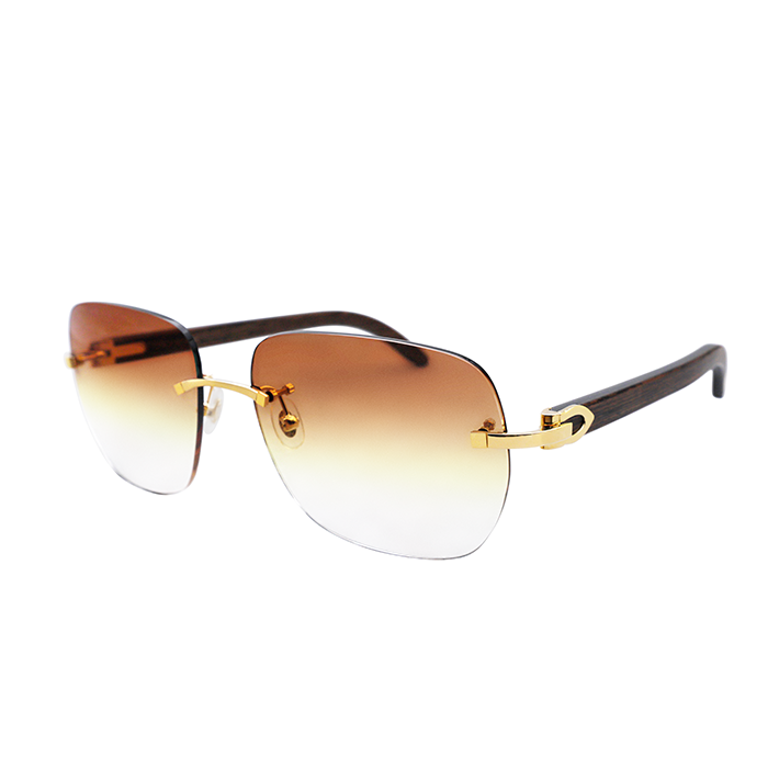 Cartier Custom C Décor Wood Aviator Sunglasses by MEG