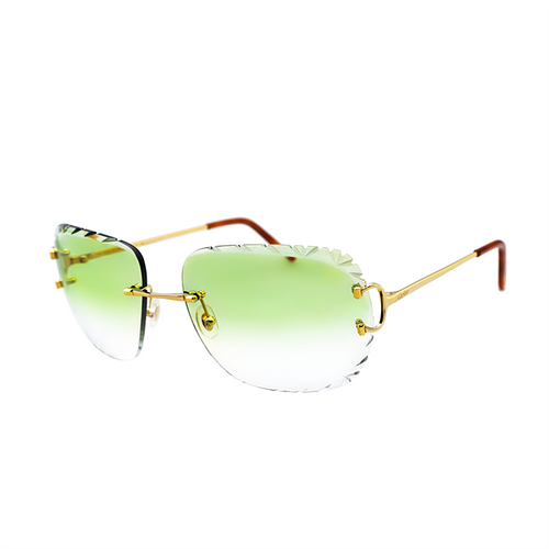 Cartier Custom Double C Diamond Cut Sumatra Gold Sunglasses by MEG