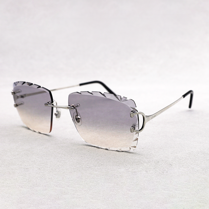 Cartier Custom Double C Diamond Cut Mykonos Platinum Sunglasses by MEG