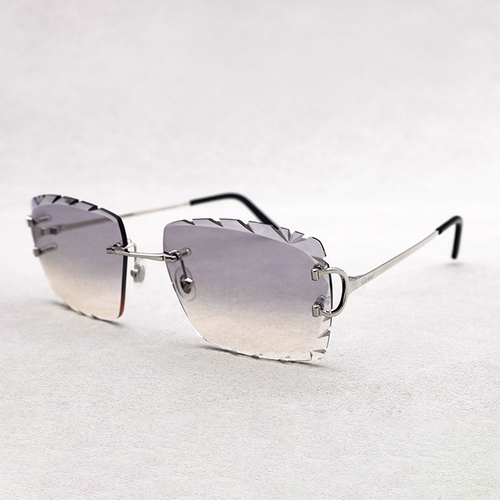 Cartier Custom Double C Diamond Cut Mykonos Platinum Sunglasses by MEG