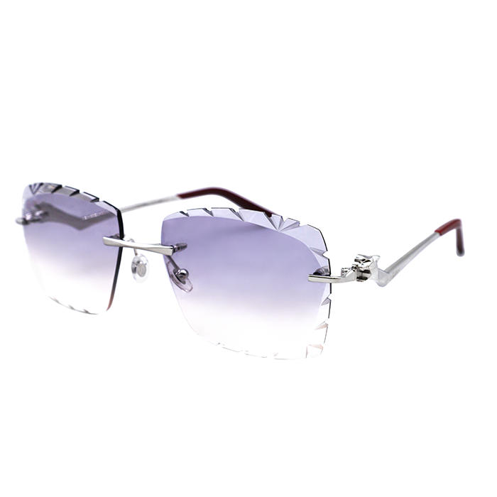 Cartier Custom Panthère Diamond Cut Mykonos Platinum Sunglasses by MEG